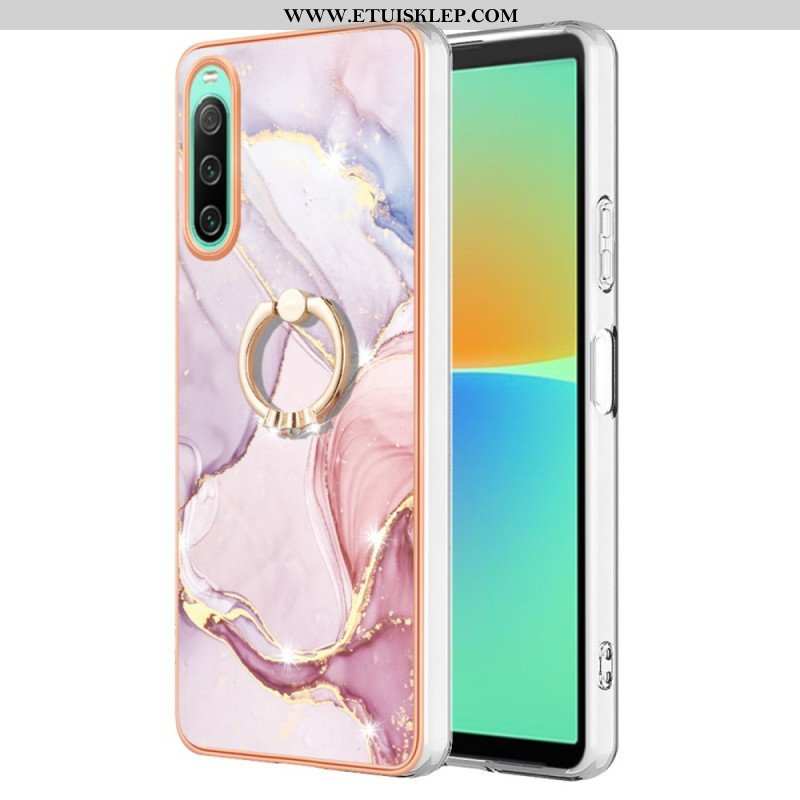 Etui do Sony Xperia 10 IV Marmur Ze Wspornikiem Pierścienia